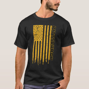 T-shirt Pittsburgh USA Drapeau Patriotique Ville Américain