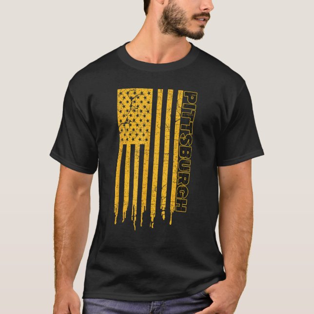 T-shirt Pittsburgh USA Flag Patriotic American City Of Pit (Devant)