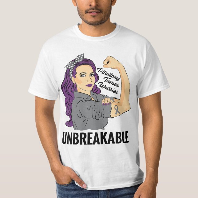 T-shirt Pituitary Tumor Warrior Unbreakable Gland Awarenes (Devant)