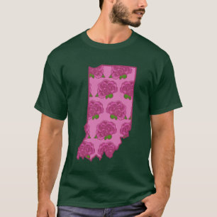 T-shirt Pivoine, la fleur de l'État de l'Indiana