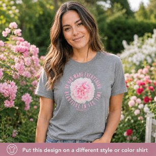 T-shirt Pivoine rose Verset biblique Floral Foi Bébé Bleu