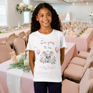T-Shirt Pivoines d'éléphant bébé, Grande Sœur Eucalyptus