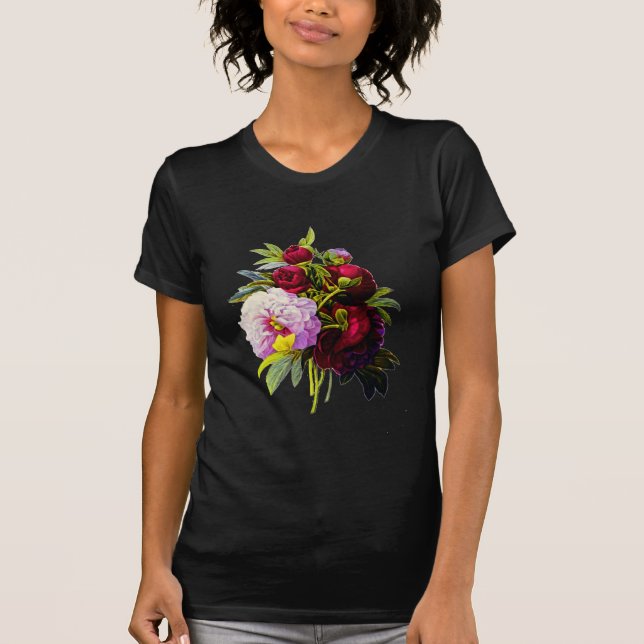 T-shirt Pivoines par Pierre Joseph Redoute (Devant)