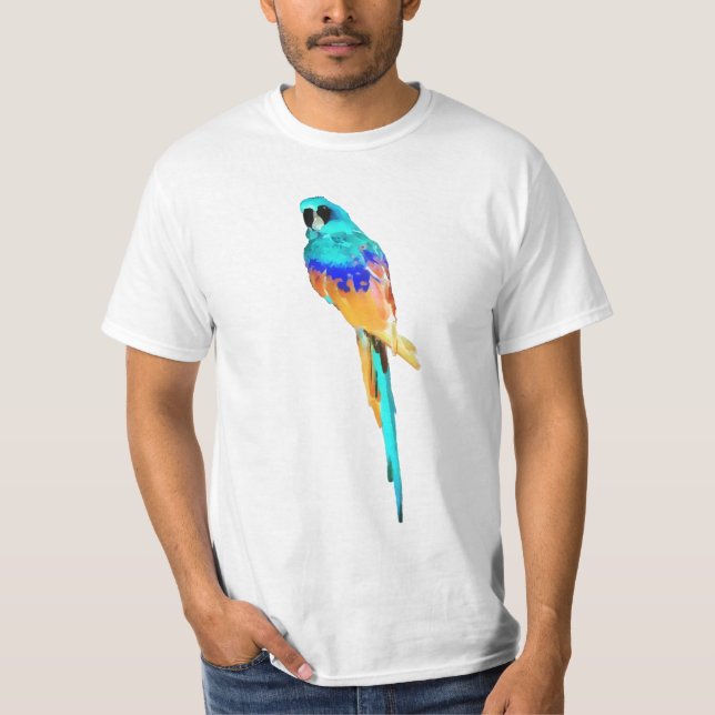 T-shirt PixDezines aquarelle macaw/bleu (Devant)