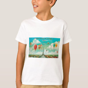 T-shirt PixDezines ballons vintages/eiffel/paris