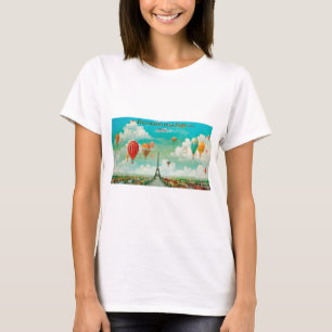 T-shirt PixDezines ballons vintages/eiffel/paris