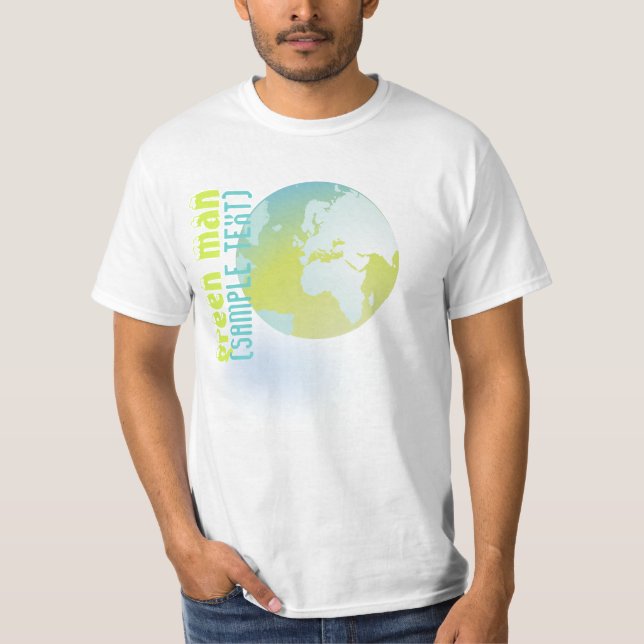 T-shirt PixDezines Green Man, globe (Devant)