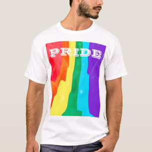 T-shirt PixDezines LGBT Aquarelle Rainbow Pride Drapeau