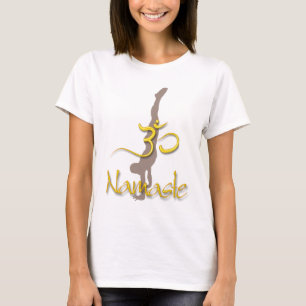 T-shirt PixDezines Pose de tête en bas/Namasté/Om