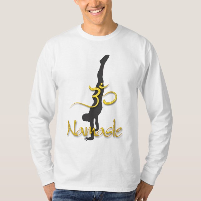 T-shirt PixDezines Pose d'équilibre/Namaste/Om (Devant)