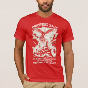 T-shirt PixDezines Proverbes 24:16 Pour l'Homme Juste