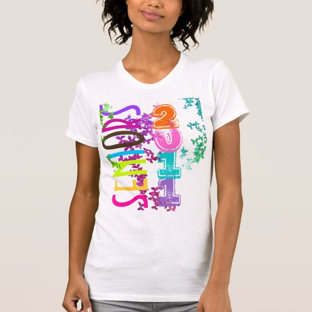 T-shirt PixDezines Seniors 2011+Papillons (Devant)