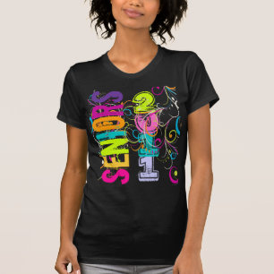 T-shirt PixDezines Seniors 2011+tourbillons arc-en-ciel