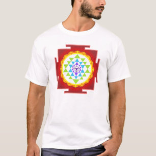 T-shirt PixDezines sri yantra/chakra clearing/arc-en-ciel
