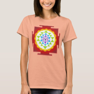 T-shirt PixDezines Sri Yantra/Rouge