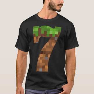 T-shirt Pixel 7Yr Anniversaire Numéro Sept 7 Anniversaire