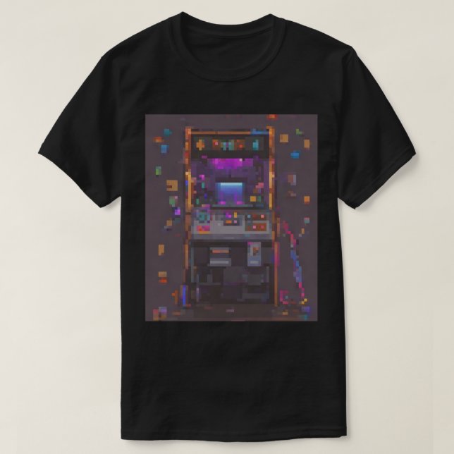 T-shirt Pixel Arcade Console Controller Gamer Sticker (Design devant)