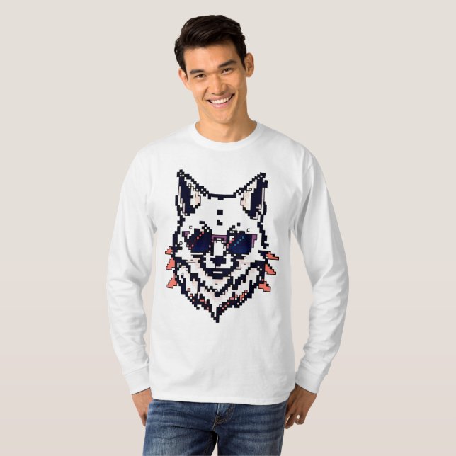 T-shirt Pixel Arctic Fox (Devant entier)