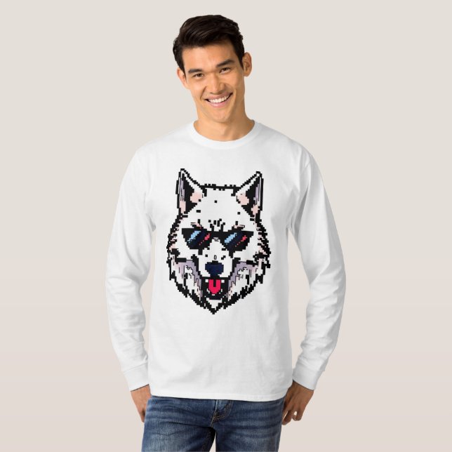 T-shirt Pixel Arctic Wolf (Devant entier)