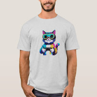 Pixel Art Cat Gamer