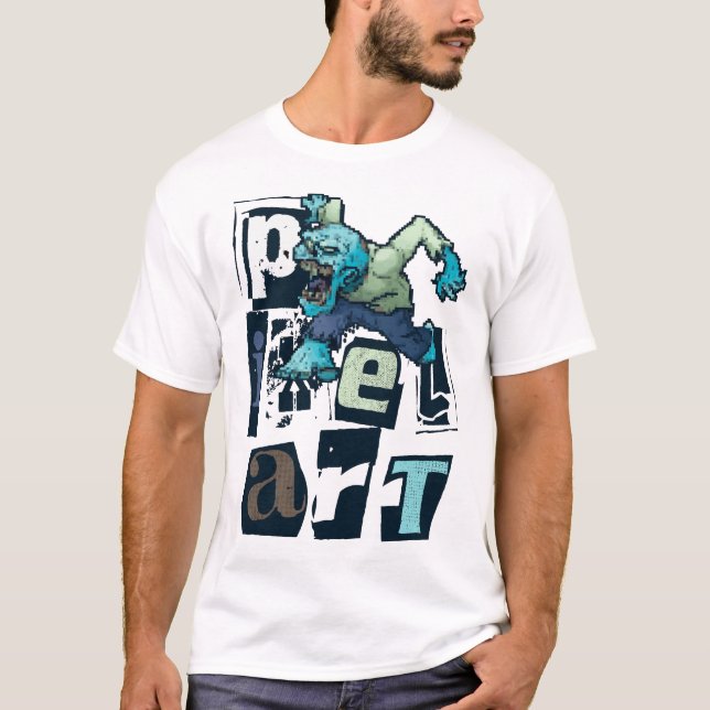 T-shirt Pixel art et monstre (Devant)