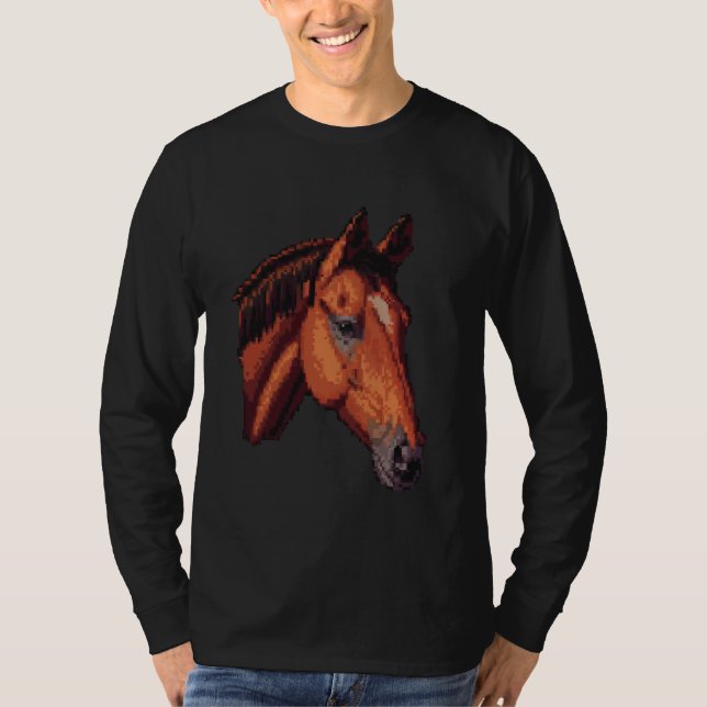 T-shirt Pixel Art Lover - Cheval Papa Maman (Devant)