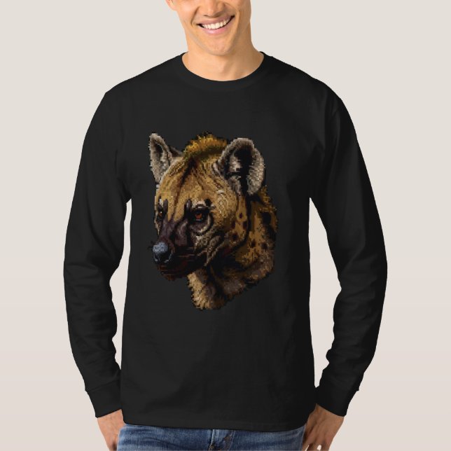 T-shirt Pixel Art Lover - Hyena Papa Maman (Devant)