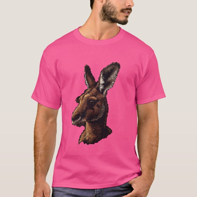 T-shirt Pixel Art Lover - Kangaroo Papa Maman (Devant)