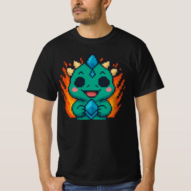 T-shirt Pixel Bull-Zilla Coin – Jeu Crypto Rétro 8-Bit  (Devant)