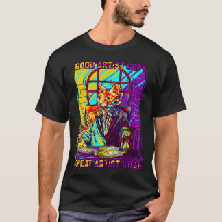 T-shirt Pixel Chat Bon Artiste Grand Artiste Desig