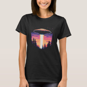 T-shirt Pixel d'enlèvement OVNI vintage Art 90s Sci-Fi Ali