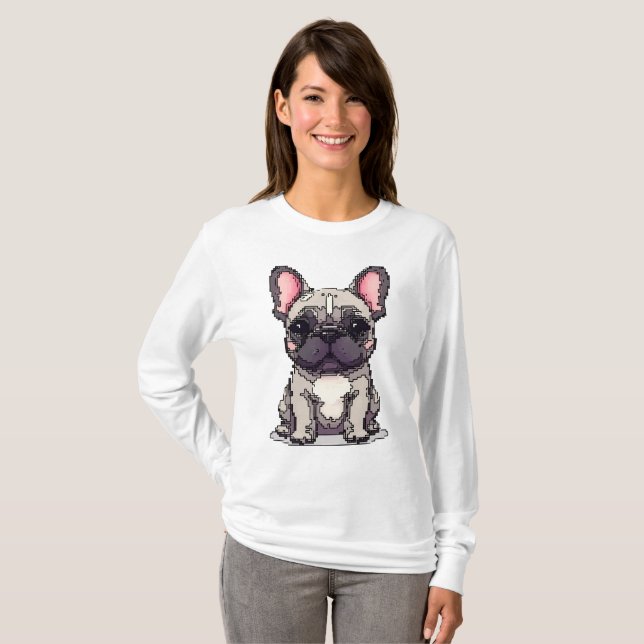 T-shirt Pixel French Bulldog Flair (Devant entier)