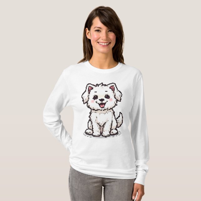 T-shirt Pixel Maltese Delight (Devant entier)