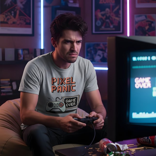 T-shirt Pixel Panic – Retro Gamer Rage Design (Créateur téléchargé)