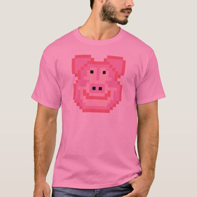 T-shirt Pixel Piggy Pig (Devant)