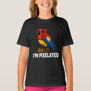 T-shirt Pixel Pixel Pixel Pixel Parrot Pixelé De La Jungle
