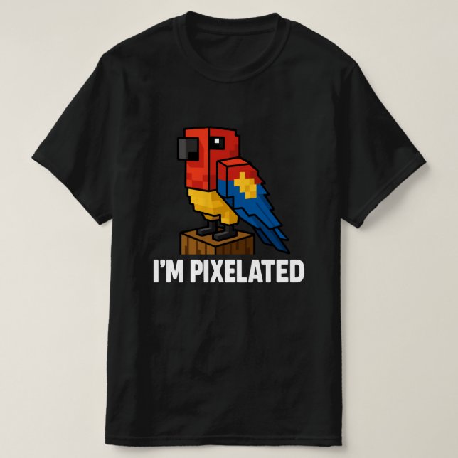 T-shirt Pixel Pixel Pixel Pixel Parrot Pixelé De La Jungle (Design devant)