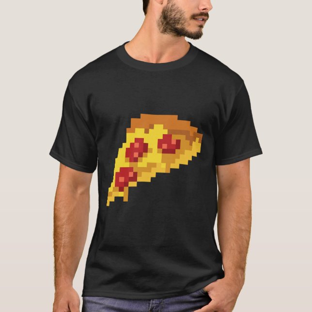 T-shirt Pixel Pizza 80s Jeu vidéo Retro 8-bit Halloween C (Devant)