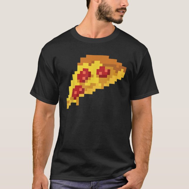 T-shirt Pixel Pizza 80s Vidéo Jeu Retro 8 bits Halloween c (Devant)