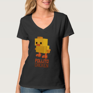 T-shirt Pixel Pollito Poulet Drôle Retro Vidéo Style de je