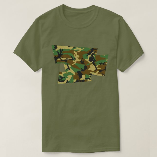 T-shirt Pixel soufflé par le Motif de Camo Woodland (Design devant)