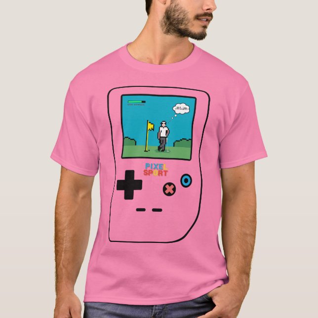 T-shirt Pixel Sport Golf Retro Gaming (Devant)