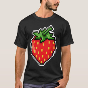 T-shirt Pixel Strawberry Jeu Vidéo 80s Halloween 