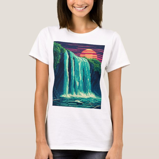 T-shirt pixel waterfall (Devant)