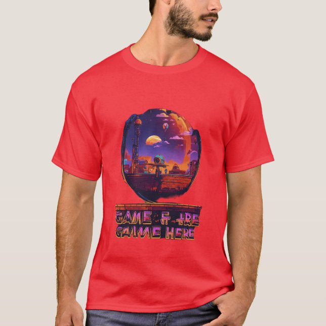 T-shirt Pixelated Sunset Adventure (Devant)