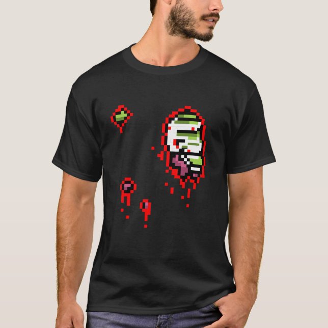 T-shirt Pixelated Zombie brisé corps Halloween Costume (Devant)