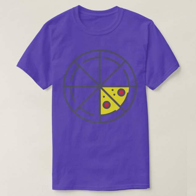T-shirt Pizza 2 Tranches Fromage Pepperoni Funny Géométriq (Design devant)