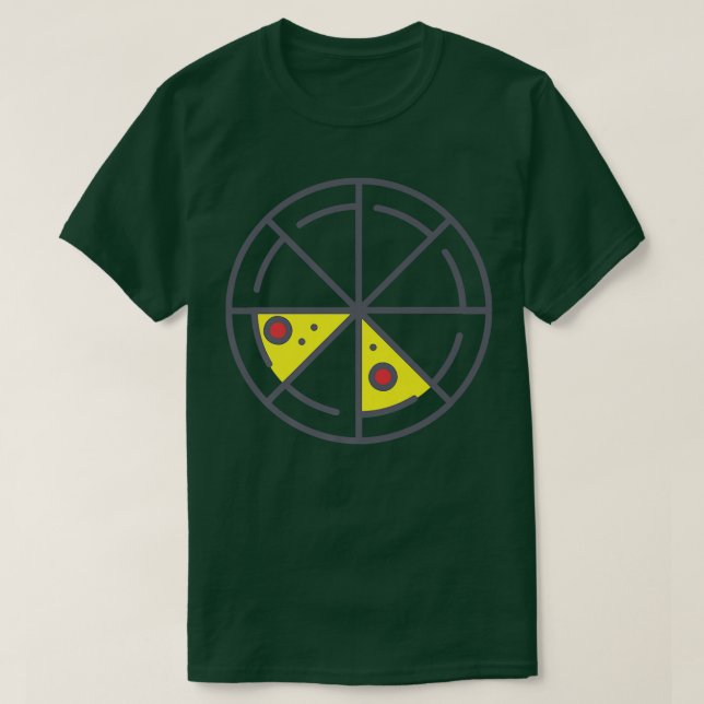 T-shirt Pizza 2 Tranches Fromage Pepperoni Funny Géométriq (Design devant)