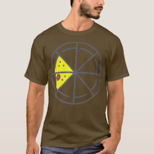 T-shirt Pizza 2 Tranches Fromage Pepperoni Funny Géométriq