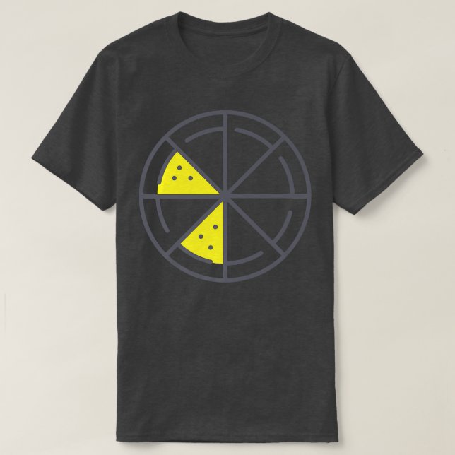 T-shirt Pizza 2 Tranches Fromage Végétal Funny Géométrique (Design devant)